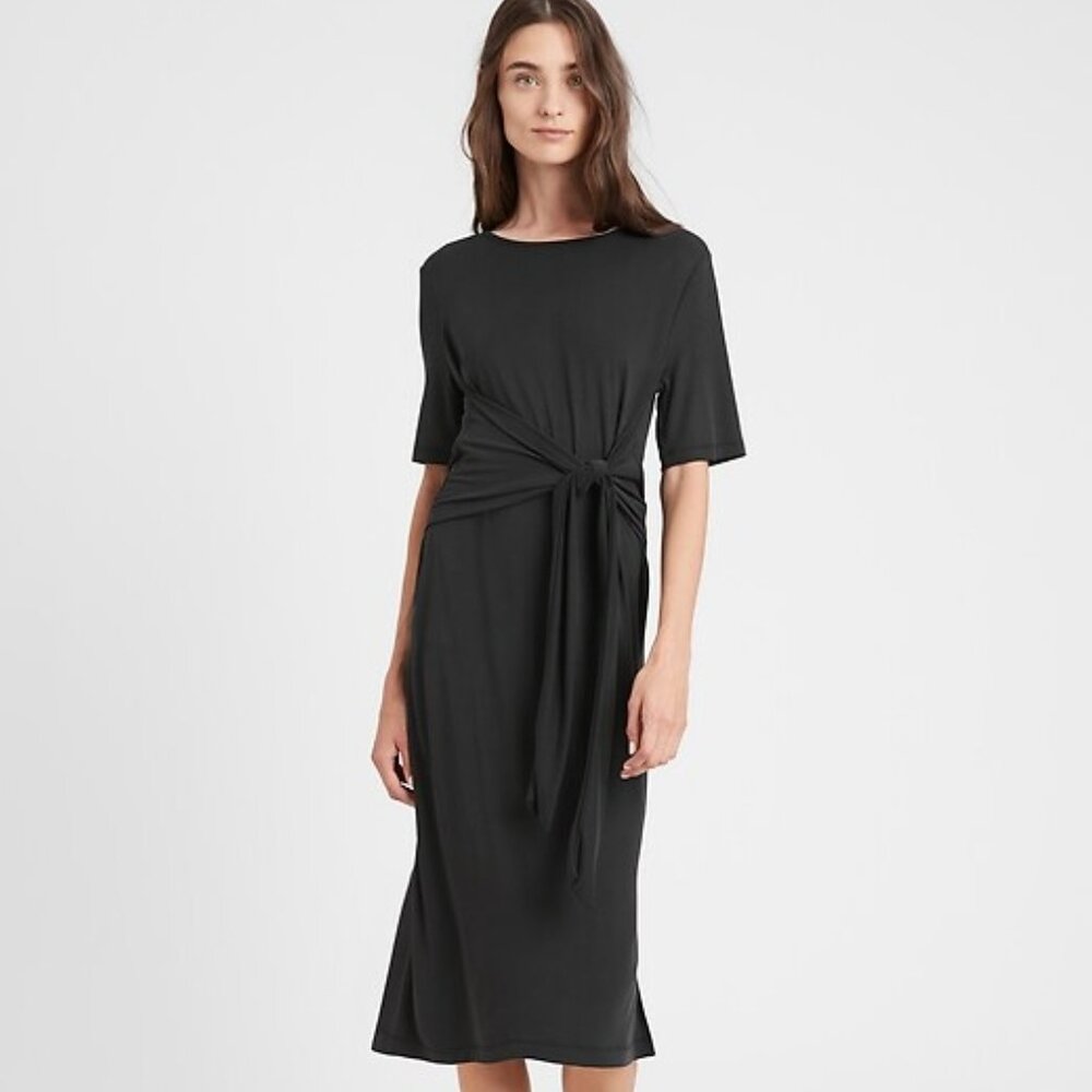 NWT Banana republic dress Women's xs petite Sandwash modal Twist front tie